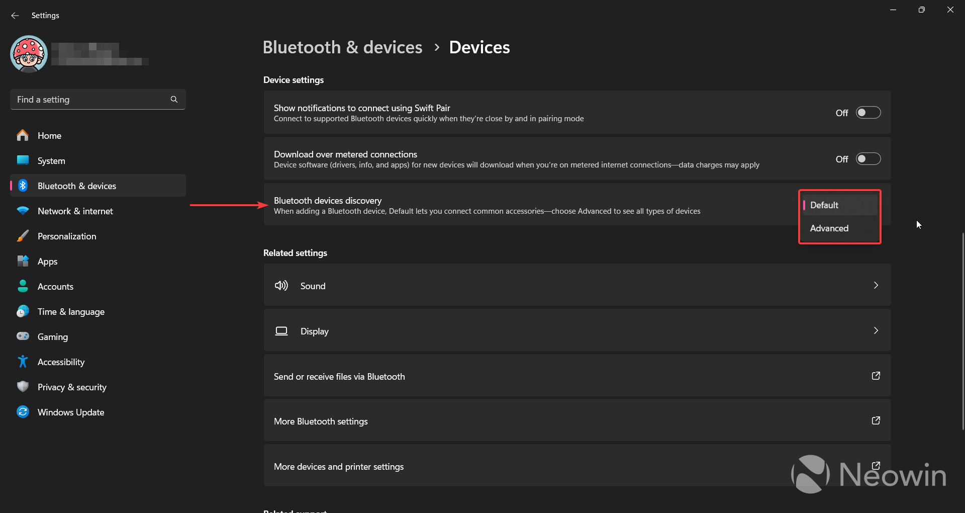 Windows advanced Bluetooth